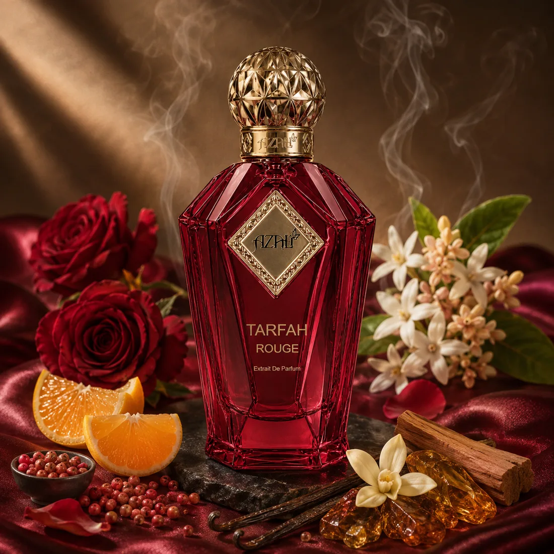Tarfah Rouge luxury perfume bottle by Azali