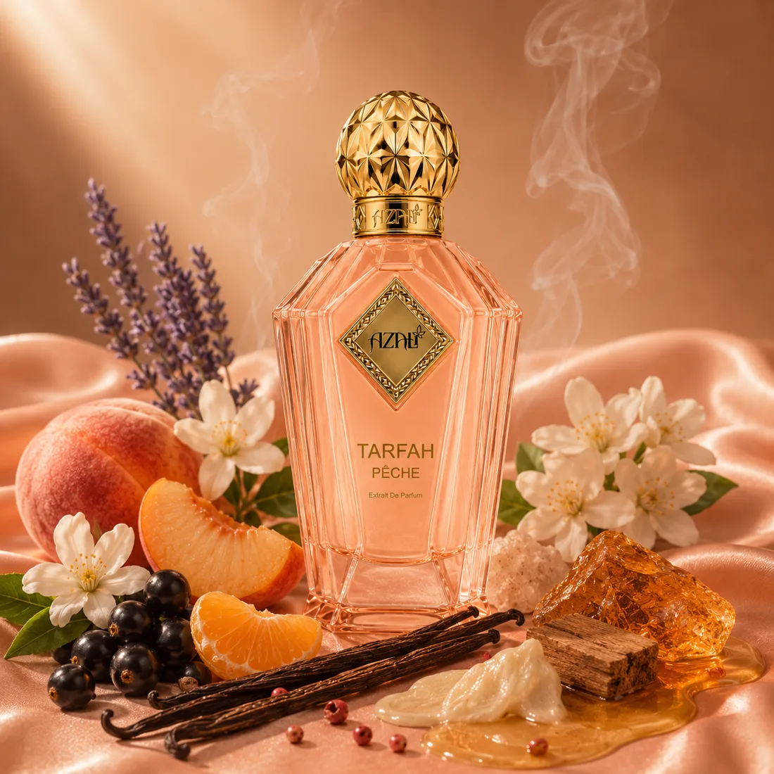 Tarfah Pêche luxury perfume bottle by Azali