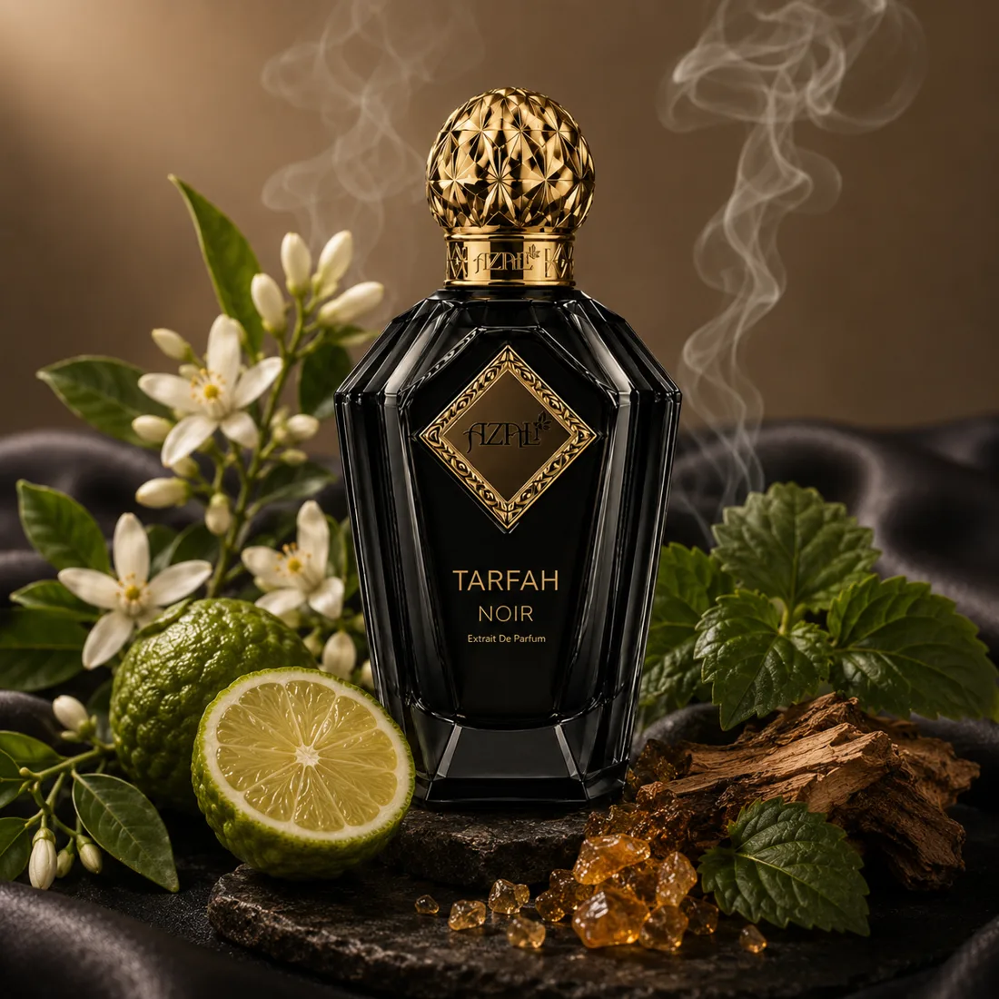 Tarfah Noir luxury perfume bottle by Azali