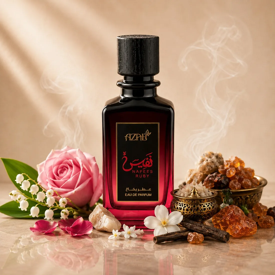 Nafees Ruby luxury perfume bottle by Azali